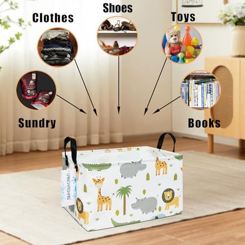 Rectangular Collapsible Animal Storage Basket Nursery Organizer - Image 3