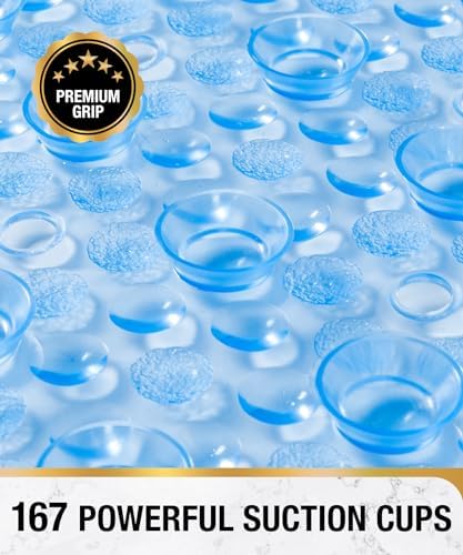 HITSLAM Oval Bathtub Mat Non Slip, 27x15 Inch Bubble Bath Tub Mat - Image 4