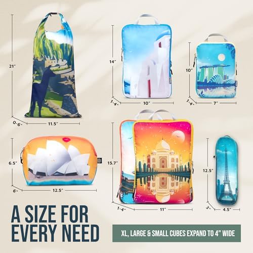 TRIPPED Travel Gear Large Compression Packing Cubes 7-Piece Set - Image 5