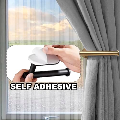 MaxMona Adhesive Curtain Holdbacks, No Drill Tie Backs, 4 Pack - Image 2