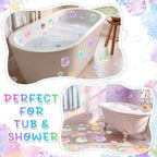 Fullhawl 30 Pcs Watercolor Bubble Non Slip Shower Stickers, Bathtub Safety - Image 6