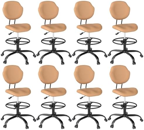 Drafting Chair with Back Support, Tall Desk Rolling Stool by Nusetx