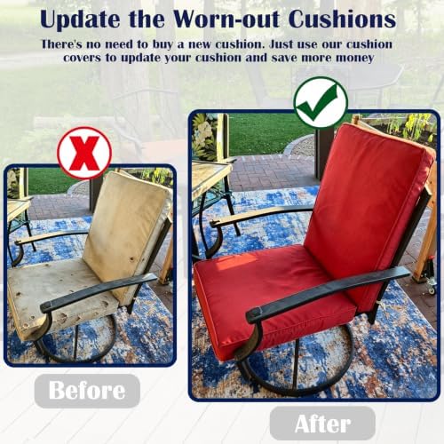 Outdoor High Back Dining Chair Cushions Cover 4-Pack - Image 6