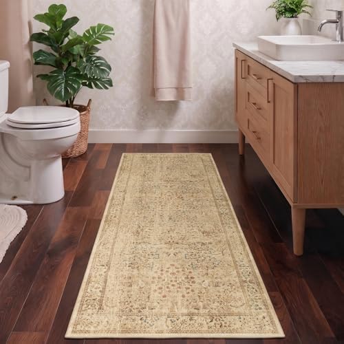 Farmhouse Small Washable Ktichen Rugs 2x4, Distressed Vintage Tree of Life - Image 4
