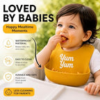Baby Silicone Bibs 3 Pack, Waterproof BPA-Free Bib - Image 3