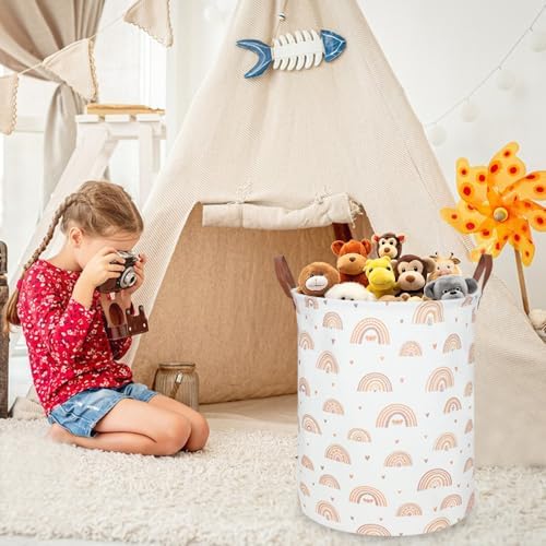 Boho Rainbow Laundry Hamper, Girls Laundry Hamper, Waterproof foldable canvas - Image 3