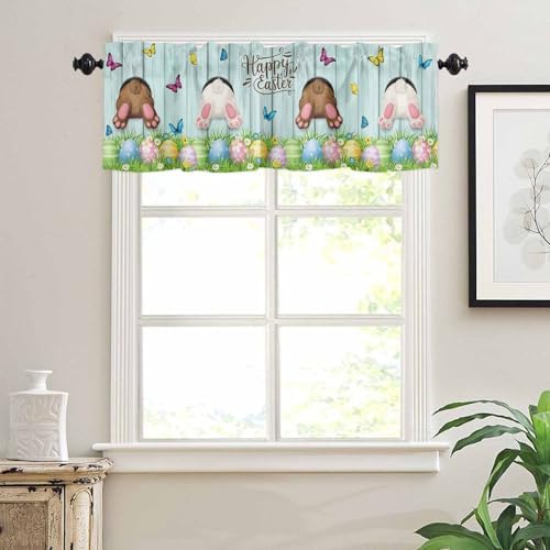 Vandarllin Spring Easter Kitchen Curtains and Valances Set, Funny Bunny Tails - Image 6