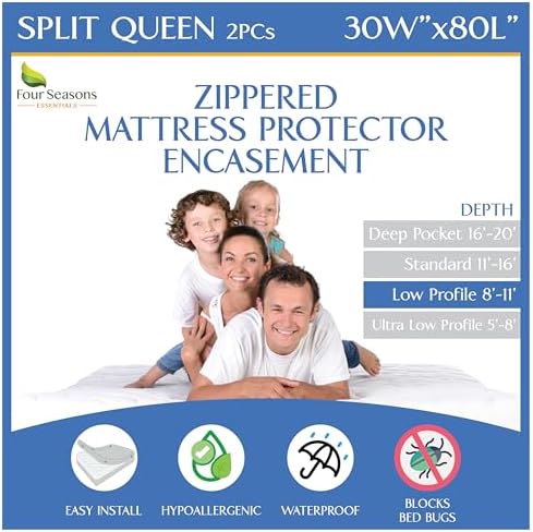 Split Queen Mattress/Box Spring Encasement 30" x 80" by FourSeasonsEssentials