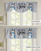 Snowman Christmas Blackout Tie Up Valance Curtains - Image 5
