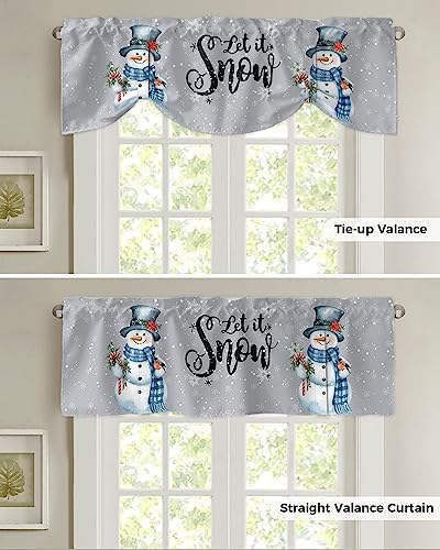 Snowman Christmas Blackout Tie Up Valance Curtains - Image 5