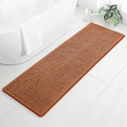 Chenille Bathroom Runner Rug 24"x72" Burnt Orange, Plush Bath Mat by Kildoss
