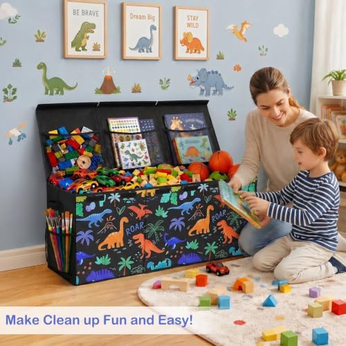 Toy Box with Adjustable Divider Large Toy Chest Storage - Image 4
