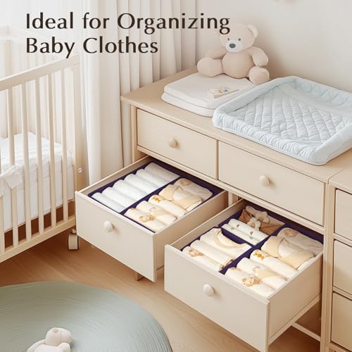 DIMJ Drawer Organizers Clothes, Fabric Closet Organizers and Storage, Shallow - Image 4