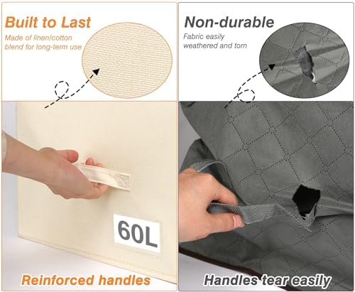 60L Rigid-Sided Blanket Storage Bags, 2 Pack - Image 5
