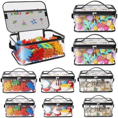 8 Pcs Large Clear Toy Storage Bags by Shcsdr
