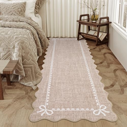 GarveeHome Scalloped Hallway Runner Rug 2.5x8 Non Slip Bedroom Rugs - Image 4