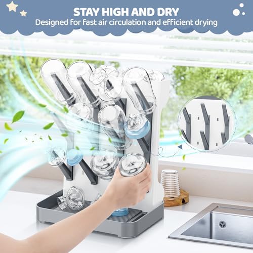 Dayacoco Baby Bottle Drying Rack, Space Saving Vertical Bottle Dryer Holder - Image 3