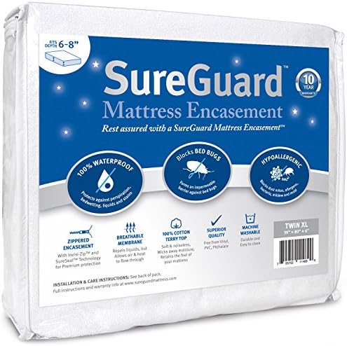 SureGuard Twin XL Zippered Mattress Protector Encasement by SureGuardMattressProtectors