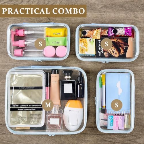 4 pcs Clear Zipper Pouches, Hard Shell Zipper Case, Toiletry Bag - Image 6