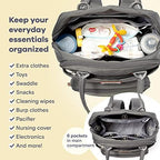 RUVALINO Diaper Bag Backpack, Large Capacity, Waterproof and Stylish, Iron Gray - Image 5