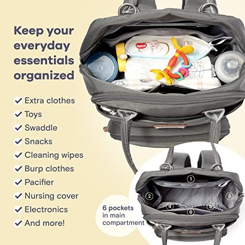 RUVALINO Diaper Bag Backpack, Large Capacity, Waterproof and Stylish, Iron Gray - Image 5