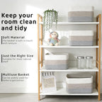4 Pack Large Storage Baskets for Organizing, and Clothes, Cotton Rope Basket - Image 5