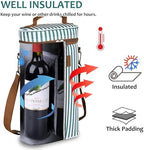 Tirrinia 2 Bottle Insulated Wine Tote Carrier Bag - Image 2