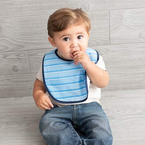 Neat Solutions 10 Pack Water Resistant Bib Set Blue/Grey Assorted, 0+ Months - Image 2