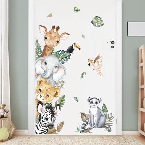 decalmile Jungle Animals Safari Elephant Giraffe Wall Decals Stickers - Image 2