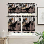 Dinosaur Wooden Kids Valance Curtains, Kids Boys Bedroom Nursery Room Window - Image 3