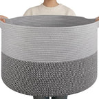OIAHOMY 90L XXXLarge Blanket Basket Living Room Laundry Basket Dark Grey by MasterofSpaceOptimization
