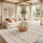 Nakagishi Boho 9x12 Area Rug Living Room Rugs Machine Washable Dark Brown - Image 2