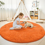 OLANLY Orange Round Rugs for Bedroom - Image 2