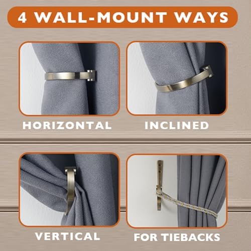 Curtain Holdbacks 4Pcs, Wall Mounted Curtain Holders - Image 4