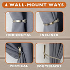 Curtain Holdbacks 4pcs, Warm Gold Barrel Zinc Alloy Curtain Tiebacks, Wall - Image 5