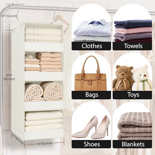 GRANNY SAYS 4-Shelf Hanging Closet Organizer, Foldable Storage - Image 6