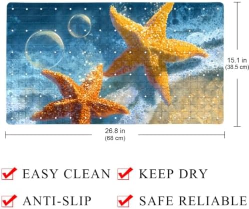 Shower Mat Non Slip, Beach Starfish Anti Slip Bath Mat - Image 4