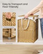 SONGMICS Laundry Hamper with Lid, 52.8 Gal Synthetic Rattan - Image 4