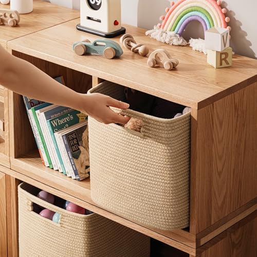 UBBCARE Set of 4 Storage Basket-11 X 10.5 X 10.5 In, Cotton Rope Basket - Image 4