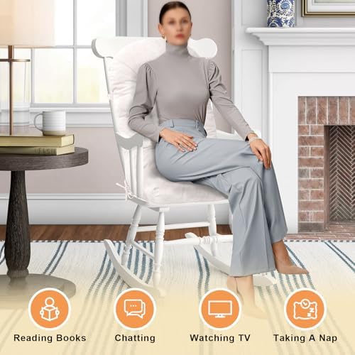 Rocking Chair Cushion, High Back, Room White - Image 4