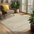 Cream Beige Area Rugs 4x6 Washable Floral Front Door Rug Indoor Entrance by BILEEHOME