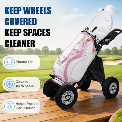 SANDIAN, Golf Hand Push Pull Cart Wheel Covers, Durable Waterproof Elastic Slip - Image 5