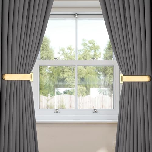 Groleca 2 Pack Metal Curtain Holdbacks, Curtain Tiebacks Hooks - Image 2
