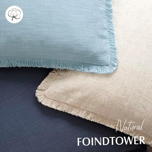 Foindtower Decorative Linen Fringe Throw Pillow Covers Cozy Boho Farmhouse - Image 4
