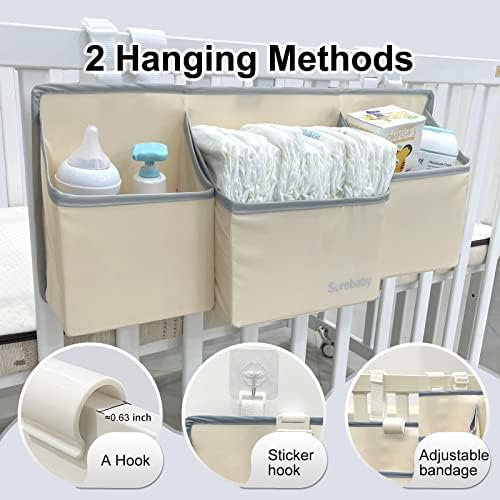 Hanging Baby Diaper Caddy, 3-in-1 Diaper Caddy Organizer Holder - Image 2