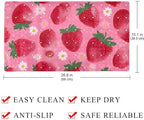 Shower Mat Non Slip 26.8 x 15.1 Inches, Strawberries on a Pink Background - Image 4
