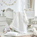 3 Pieces Crib Bedding Set Baby Ruffle Quilted Comforter by Uozzi+Bedding