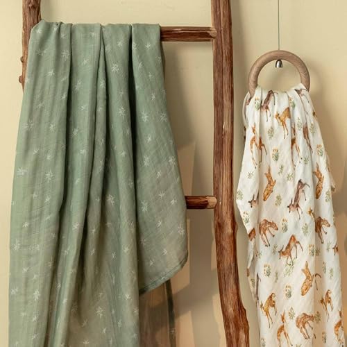 GLLQUEN BABY Muslin Swaddle Blankets 2Pk Receiving Blanket Large 35" x 40" - Image 3
