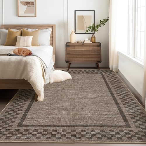 GarveeHome Machine Washable 5x7 Area Rugs Modern Bordered Living Room Rug - Image 2