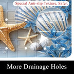 Bathtub Mat Non Slip 26.8x15.1In, Starfish Shell Beach Bath Mat - Image 2